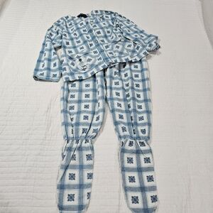 Vintage ESLEEP Flannel Footed Adult Pajamas Size Large